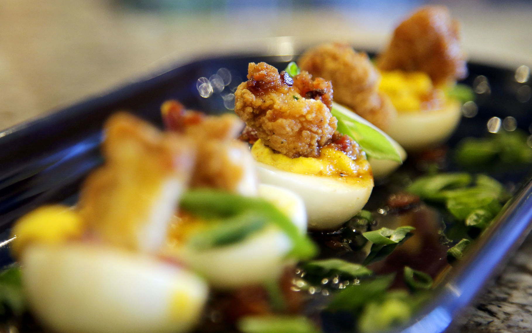 Fried Chicken Deviled Eggs